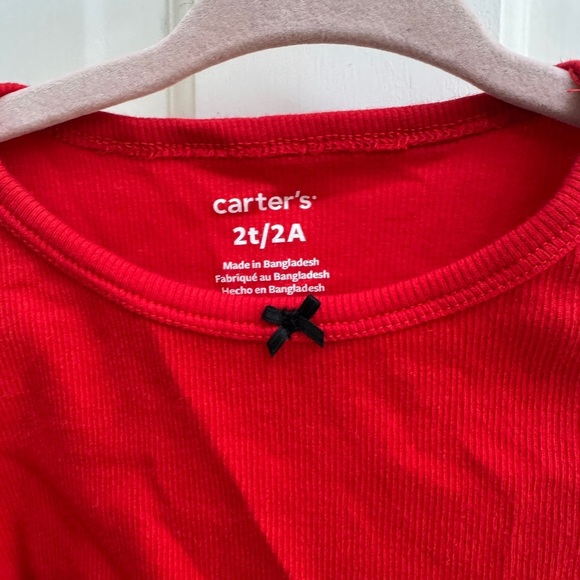 NWOT Carter's 2T Girls Red Long Sleeve Tee Blouse for Casual Comfort - Picture 2 of 5